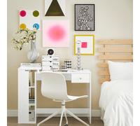 Sobuy Fwt35-W, Home Office Table, Computer Desk Workstation With Storage Shelves,white,w100Xd60Xh76