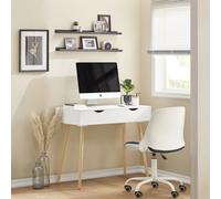 Sobuy Fwt40-Nw, Home Office Table Computer Desk Workstation 2 Drawers,wood Effect,w90Xd45Xh77