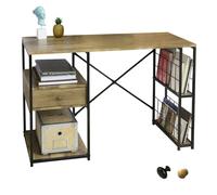 SoBuy FWT61-N, Home Office Table Computer Desk with Drawer and Shelves, Wood