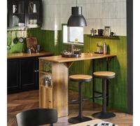 Sobuy Fwt98-Pf, Kitchen Breakfast Bar Table Dining Table With Extendable Table Top And Shelves,neutral,w120Xd65Xh95