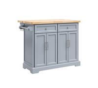 SoBuy Grey Kitchen Island on Wheels with Extendable Worktop