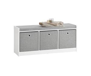 SoBuy Hallway Entrance 3 Baskets Storage Bench With Padded Seat,FSR65-DG,UK