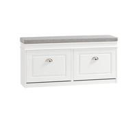Sobuy Hallway Shoe Bench Cabinet With Flip Drawer Seat Cushion Storage Organiser White