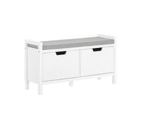 Sobuy Hallway Storage Bench Shoe Rack Cabinet With 2 Doors White
