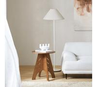 Sobuy Round Side Table Coffee Table Bedside Table Nightstand Mortise And Tenon Structure Brown 55Cm