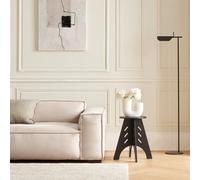 Sobuy Round Side Table Coffee Table Bedside Nightstand Mortise And Tenon Structure Black 48.5Cm X 30.5Cm