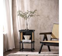 Sobuy Hfbt03-Sch,telephone Table Nesting Tables Set Of 3 Solid Wood Console Hallway Storage,black,w40Xd40Xh60