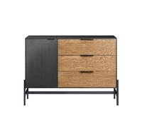 SoBuy HFSB02-SCH Modern Sideboard with 3 Drawers & 1 Door, Dark Gray