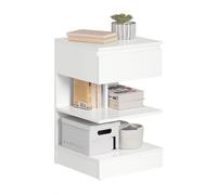 Sobuy Fbt49-W, Side Table Night Stand Bed Sofa Table With 1 Drawer And 2 Shelves,white,w39Xd39Xh65