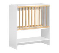 Wall Mounted Kitchen Plate Cup Rack Kitchen Wall Shelf Storage Rack Shelf White and Natural,SoBuy KCR09-W 64x24x71cm