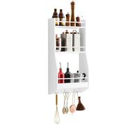 SoBuy Kitchen Wall Shelf 38cm Wide with 3 Shelves & 3 Hooks
