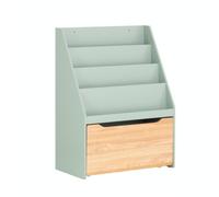 Sobuy Kids Bookcase Toy Storage Shelf With Wheels And Chest In Green
