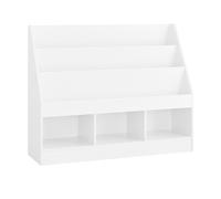 Sobuy Kmb118-W, Kids Bookshelf Children's Bookshelf With 3 Storage Compartments Kids Book Shelf Toy Storage Unit