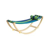 SoBuy Kids Hammock with Stand, Kids Rocking Chair, Sensory Swing Indoor, Colourful Fabric Baby Hammock with Safety Catches 122x36x48cm KMB16-J