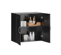 SoBuy Kitchen Bathroom Wall Storage Cabinet Unit with Doors,Black,FRG231-SCH,UK