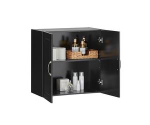 SoBuy Kitchen Bathroom Wall Storage Cabinet Unit with Doors,Black,FRG231-SCH,UK