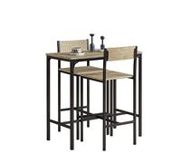 SoBuy Kitchen Dining Breakfast Bar Table and 2 High Chairs Stools Set,OGT03-N,UK
