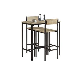 SoBuy Kitchen Dining Breakfast Bar Table and 2 High Chairs Stools Set,OGT03-N,UK