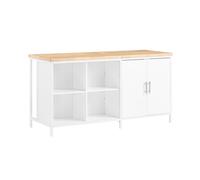 SoBuy Kitchen Island Storage Cupboard KNL09-WN White & Natural