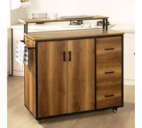 SoBuy Kitchen Island Trolley - Rolling Storage Unit - Vintage Brown SoBuy Brown