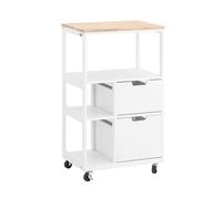 Sobuy Fkw111-Nw, Kitchen Trolley Cart Kitchen Storage Trolley Serving Trolley,w53Xd37Xh89.5