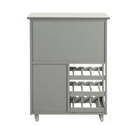 Sobuy Kitchen Storage Trolley With Stainless Steel Worktop Grey 45Cm