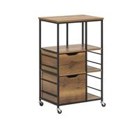 Sobuy Kitchen Trolley Cart Industrial Vintage Style Storage Brown