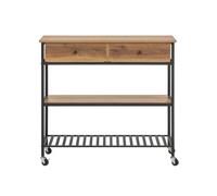 SoBuy Industrial Vintage Style Kitchen Trolley Cart Kitchen Storage Trolley Serving Trolley,FKW112-PF Nature