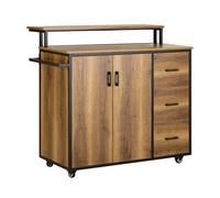 SoBuy KNL02-PF, Design Bar Cabinet on Wheels, Kitchen Storage Trolley Kitchen Island