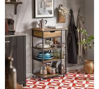 SoBuy Kitchen Trolley on Wheels - 1 Drawer & 4 Shelves - Industrial in Brown SoBuy Brown