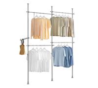 SoBuy KLS03-HG, Adjustable Wardrobe Organiser Clothes Shelf System