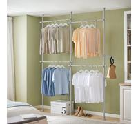 Sobuy Kls03-Hg, Adjustable Wardrobe Organiser Clothes Storage Shelf System, Grey,w230Xd9Xh278