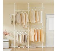 Sobuy Kls03-Ii-W,adjustable Freestanding Coat Rack ,white,w145Xd9Xh227
