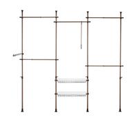 SoBuy KLS04-BR, Adjustable Wardrobe Organizer Clothes Shelf
