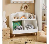 Sobuy Kmb100-W, Children Kids Bookcase Bookshelf Toy Shelf Storage Shelf With 5 Compartments,white,w81.5Xd35Xh75