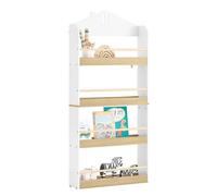 SoBuy KMB121-WN, Kids Bookshelf Children's Bookcase 4 Tier Book Storage Rack, Wall Bookshelf Toy Storage Unit for Nursery or Playroom Kids Bedroom Fur