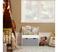 Sobuy Kmb17-Hg, Children Kids Bookcase Storage Display Rack Organizer Holder,grey,w62.5Xd30Xh70