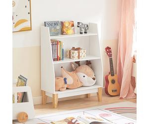 Sobuy Kmb47-W, 3 Tiers Children Kids Bookcase Book Shelf Toy Shelf Storage,white,w60Xd25Xh80.5