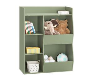 Sobuy Kmb55-K-Gr,childrens Bookcase Toy Shelf 5 Open Compartments Floor Standing Storage, Green,w80Xd33.8Xh103.5