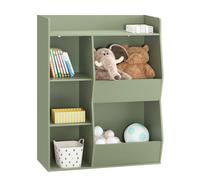 SoBuy KMB55-K-GR, Kids Bookshelf and Toy Storage Unit with 5 Storage Compartments Children's Bookcase for Nursery Toddler Room Baby Book Shelf Kids Bo