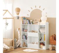 Sobuy Kmb55-W, Kids Bookshelf And Toy Storage Unit With 8 Storage Compartments Children's Bookcase,white,w105.8Xd33.5Xh104