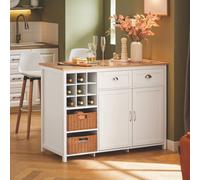 Sobuy Knl05-W, Kitchen Island Kitchen Cabinet Cupboard Sideboard Dining Bar Table,white,w120Xd60Xh90