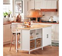 Sobuy Kitchen Island Storage Cabinet Sideboard Dining Table White
