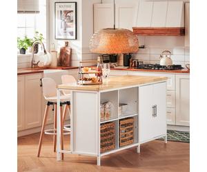 Sobuy Knl09-Nw,kitchen Island Storage Cabinet Sideboard Dining Table,w170Xd60Xh88.5