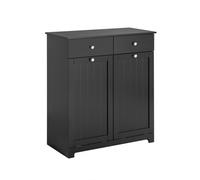 SoBuy Laundry Cabinet with 2 Removable Laundry Baskets,BZR33-SCH Black