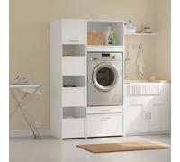 Sobuy Laundry Cabinet With 4 Doors And 4 Open Compartments 23.6X15.7X73.4 Inch Bzr232-W - White