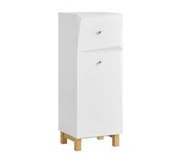 SoBuy Bathroom Laundry Storage Cabinet Laundry Basket,BZR93-W White