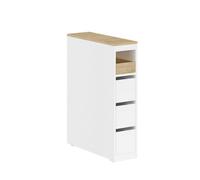 Sobuy Low Bathroom Cabinet With 4 Drawers 60X20X82Cm Nordic Bzr54-K-W