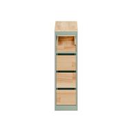 Sobuy Low Bathroom Cabinet With 4 Drawers 65X23X82Cm Nordic Bzr54-Ii-Gr