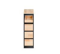 Sobuy Low Bathroom Cabinet With 4 Drawers Black 65X23X82Cm Modern Bzr54-Ii-Sch